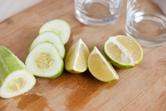 sliced cucumber and lime sliced cucumber and lime