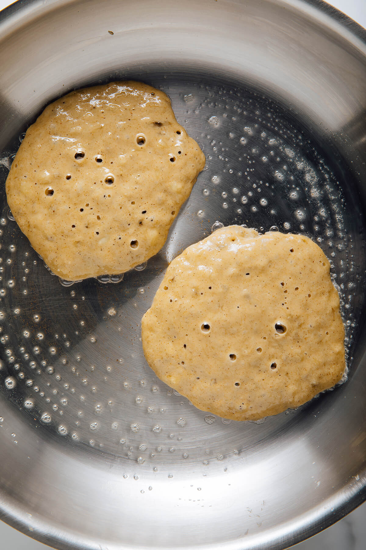 cooking banana oat pancakes