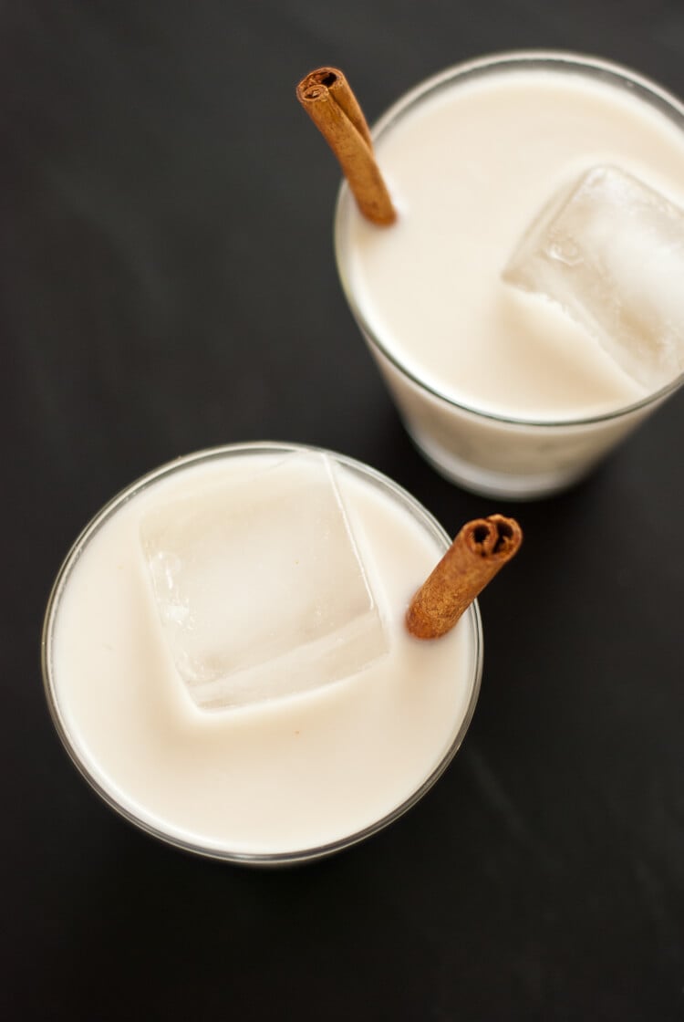 Homemade horchata Horchata is a delicious cinnamon-infused almond and rice milk served in Latin America. Learn how to make it here! cookieandkate.com