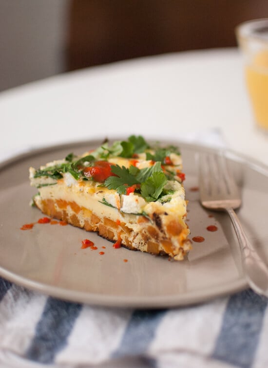 Baby spinach frittata with sweet potato hash crust Baby spinach frittata with sweet potato hash crust