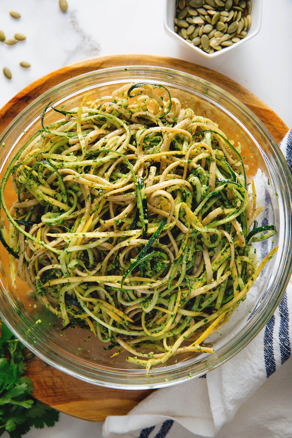 prepared pasta in serving bowl
