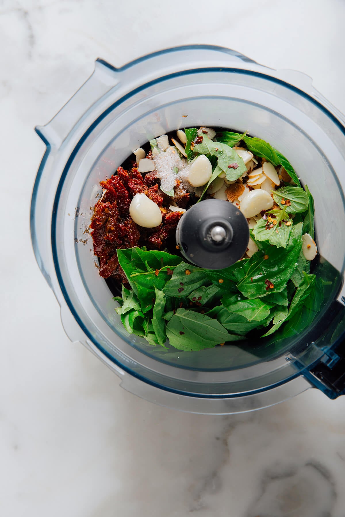 sun-dried tomato pesto before blending