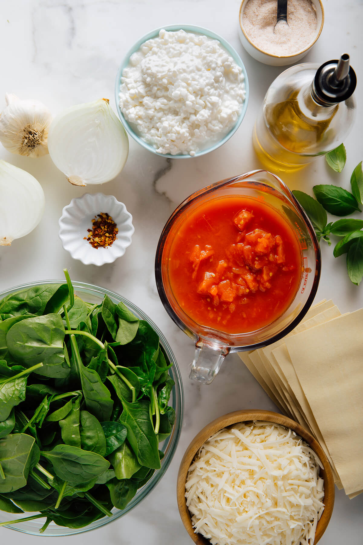 spinach lasagna ingredients