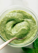 basil sauce in bowl