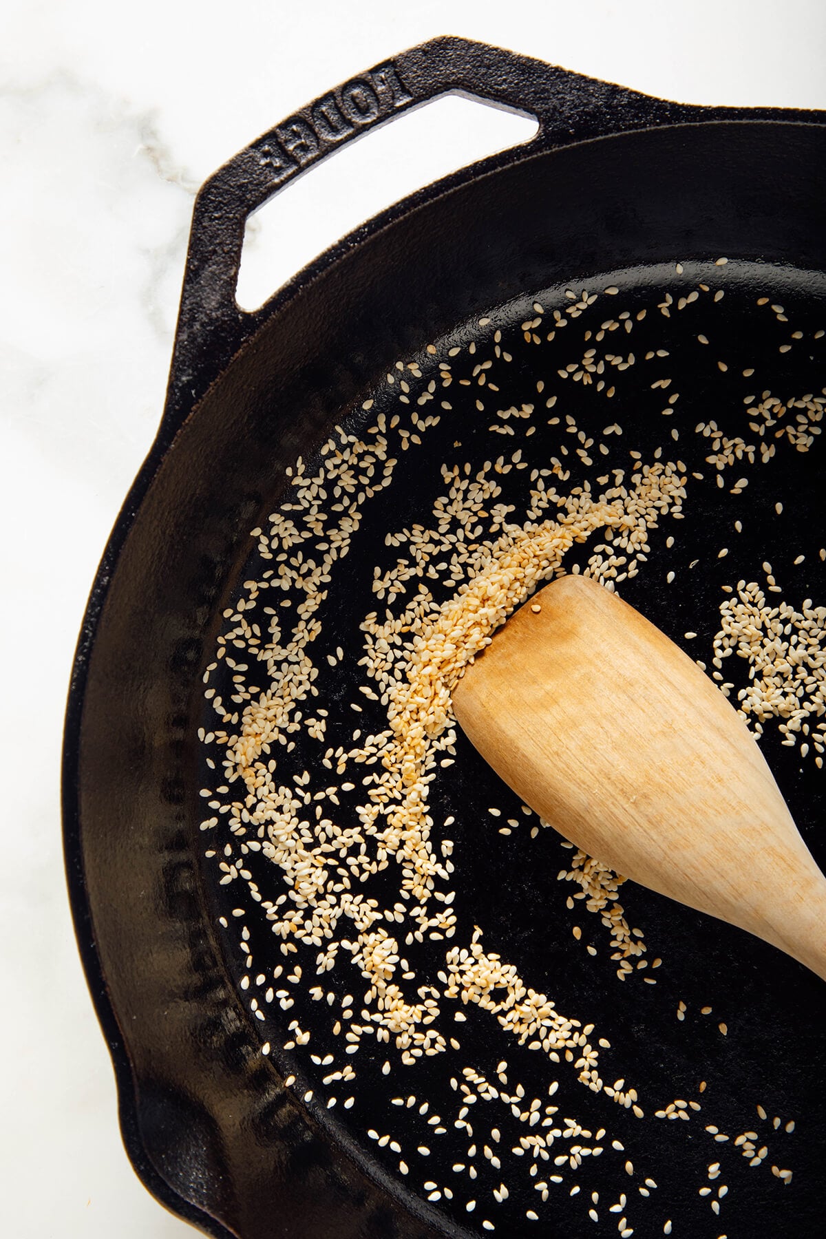 toasting sesame seeds