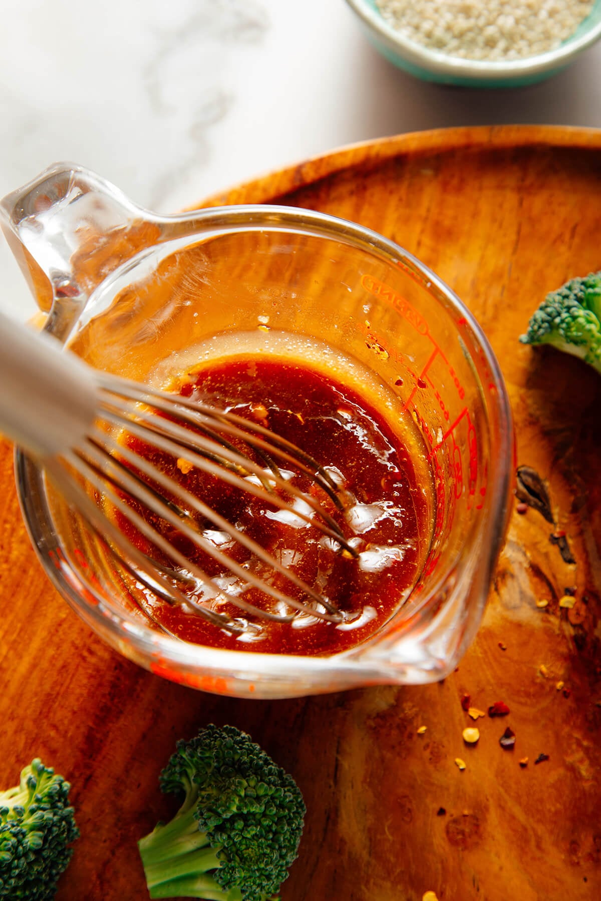 whisking sauce