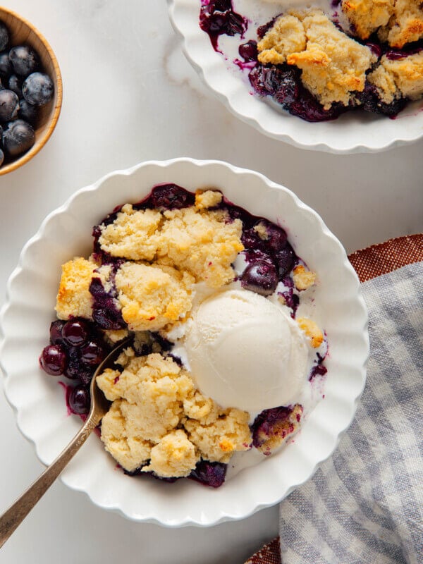 gluten-free blueberry cobbler with almond flour