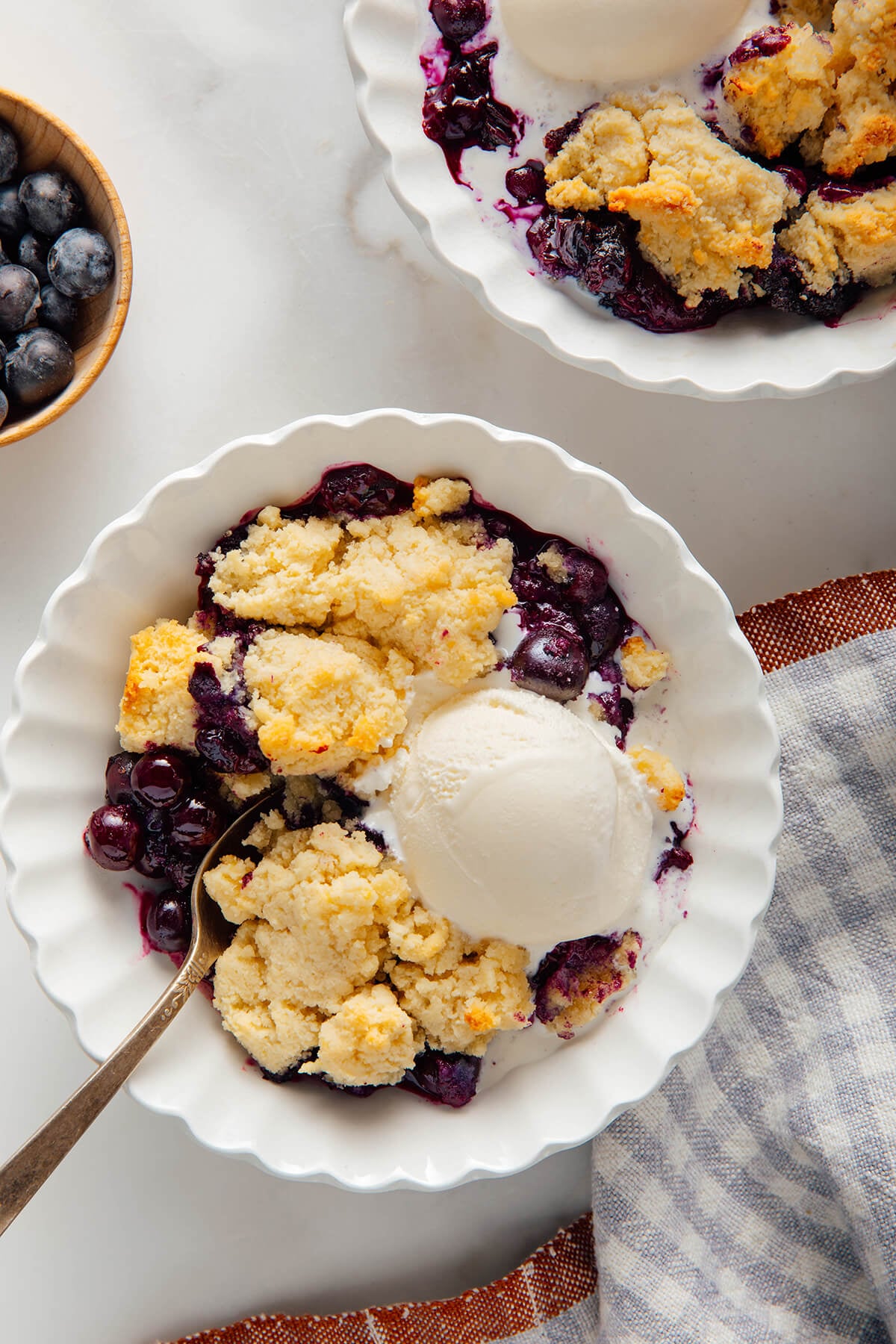 gluten-free blueberry cobbler with almond flour